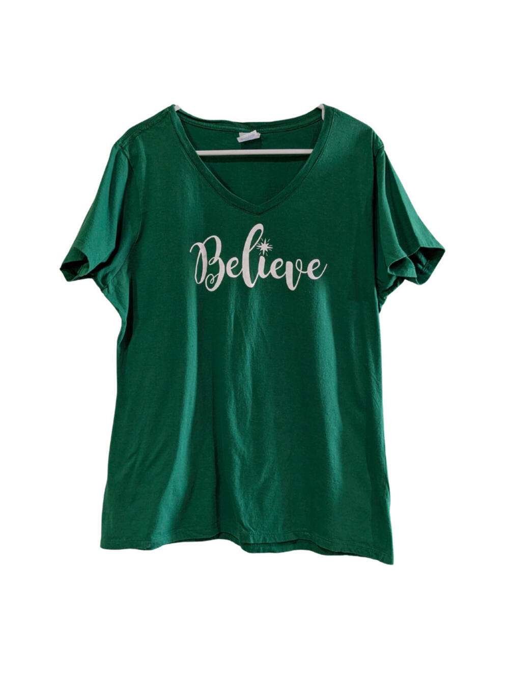 Port & Company Women's Believe T-Shirt, Green, Size XL, 100% Cotton